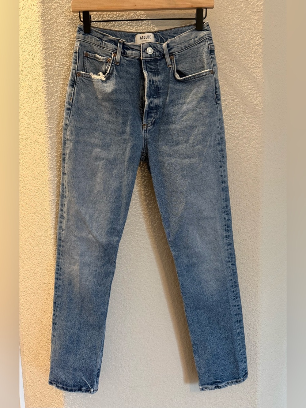AGOLDE-- Riley Long High Rise Straight Jeans - Picture 2 of 6